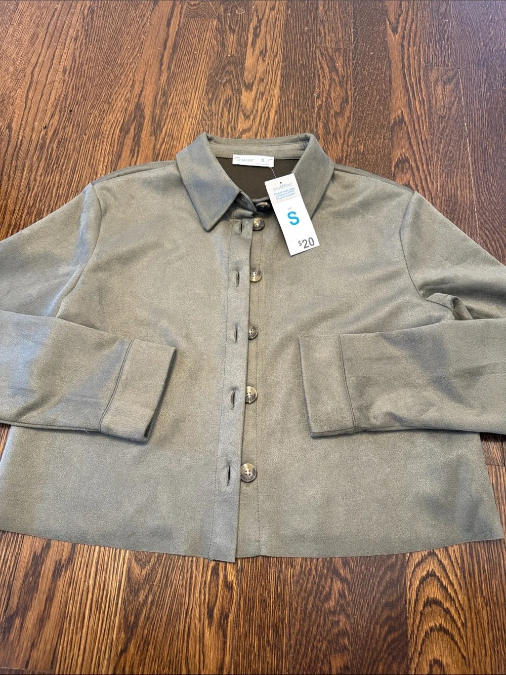 Cropped Button-Front Women's Jacket in Green